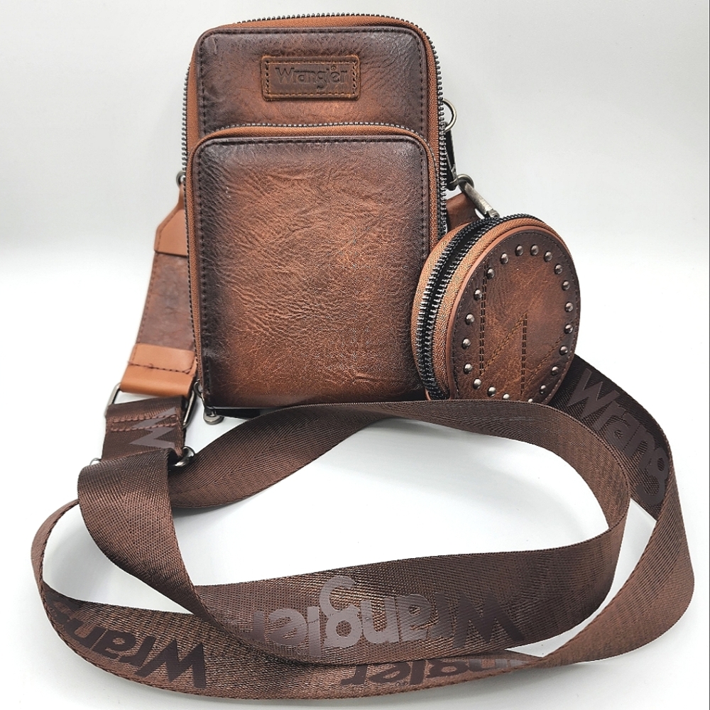 Womens Wrangler Brown Leather Crossbody